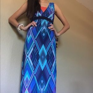 Geometric pattern, maxi dress